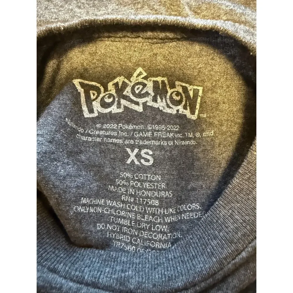 Pokémon Kids Boys Halloween Pikachu Pumpkin T Shirt In Gray Size XS